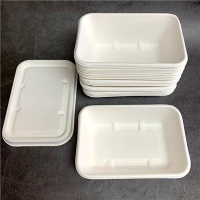 环保秸秆餐具 一次性外卖盒饭打包盒 学生方形饭盒
