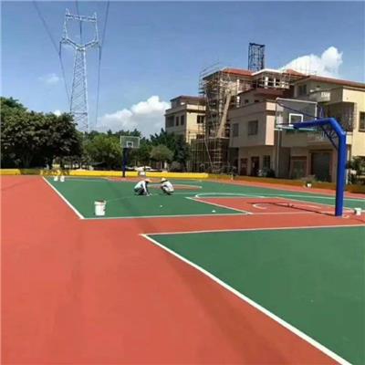 广东硅PU球场施工-篮球场施工塑胶跑道地面铺设