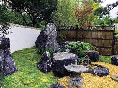 产地直发 日式庭院造景黑山石 原石 园林点缀石 汀步石 规格齐全