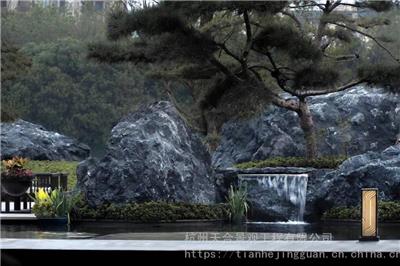 杭州产地 黑山石 异形水钵造景 切片加工石头 免费设计全国施工