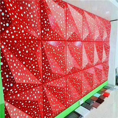 火锅店 环保组合灵活红色菱形幕墙铝单板密拼粉末专业定制 引人注目