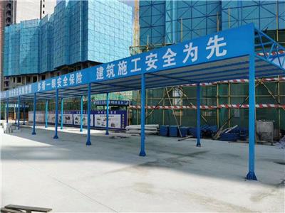 中国建筑人工走道通道安全通道建筑标准化工地组装式钢筋棚 木工加工棚 移动式安全通道