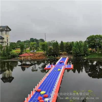 供应塑料浮筒景观浮桥 游艇码头水上戏水池浮动休息平台浮箱