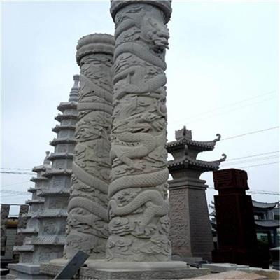 `大型仿古景区石龙柱石雕龙柱雕刻样式亿昊石雕来图定做