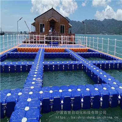 水上休闲游泳平台垂钓养殖场所可拼接式过道浮桥一体式浮筒
