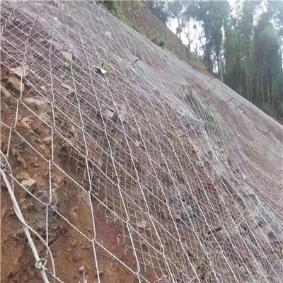 山区坡道钢绳防护网 防落石滑坡钢绳网 热镀锌材质经久耐用