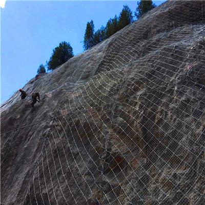 SNS主动被动柔性边坡防护网 缠绕环形网山体落石护坡镀锌钢丝绳网