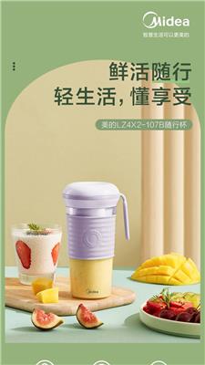 美的（Midea） 榨汁机家用小型果汁机充电迷你便携式水果机电动学生榨汁杯MJ-LZ4X2-107B
