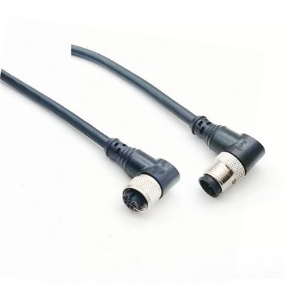 电力传输电缆连接器 PUR无卤素M12-T编码4p 带屏蔽对接头线长定制