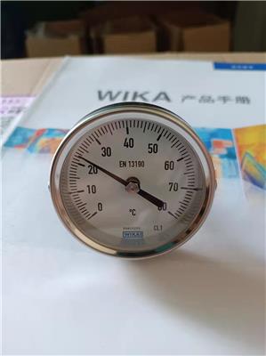 德国威卡WIKA 工业双金属温度计A52.063 量程0-80°C 轴向 不锈钢外壳