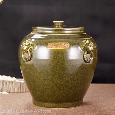 陶瓷带盖米缸酒坛茶叶末釉瓷器防虫米桶酒坛20斤50斤100斤