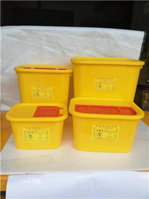 黄色3L方形医疗利器盒一次性废物收纳盒厂家京瑞康