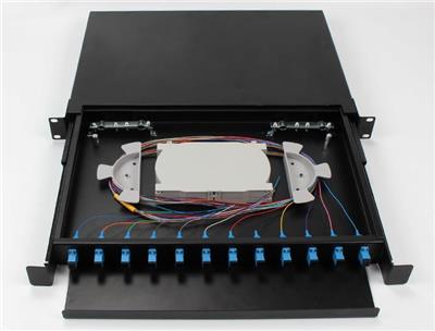 抽拉式光缆终端盒1U12口SC型光纤配线架安装说明