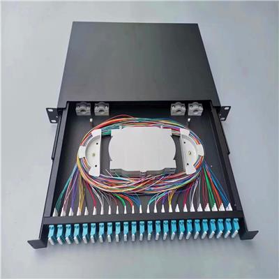 1U光纤终端盒 LC96芯满配抽屉式光纤配线架