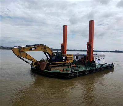 水上挖机平台 河道浅海打桩设备 水上挖机清淤平台 挖机浮箱