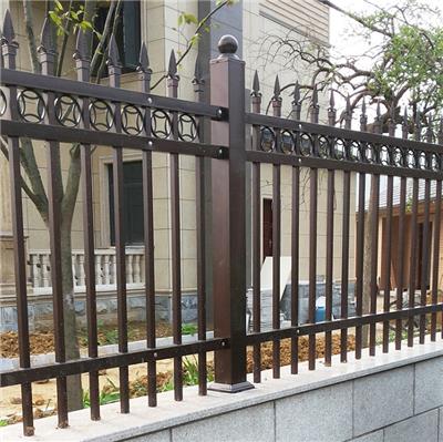 彩色锌钢护栏 铁栏杆外墙围栏 小区通透式围墙护栏 厂区污水池栏杆