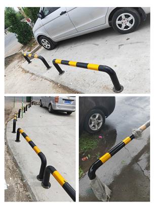 矮脚护栏 u型钢管挡车器 停车场汽车限位器警示柱 U型道路防护桩