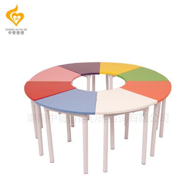 厂家直销团体活动室桌椅6色版