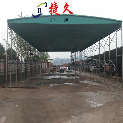 重庆潼南篮球场电动折叠棚 可移动遮阳棚 户外活动收缩棚