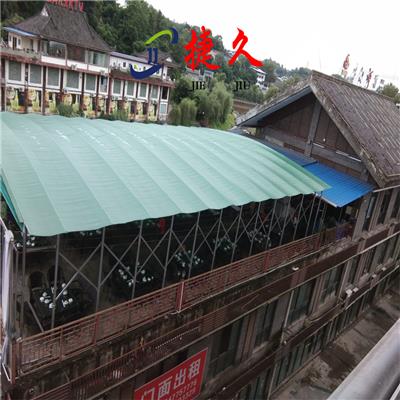 重庆巫溪 物流仓储活动推拉棚 户外伸缩电动雨棚 大型遮阳棚 移动雨蓬