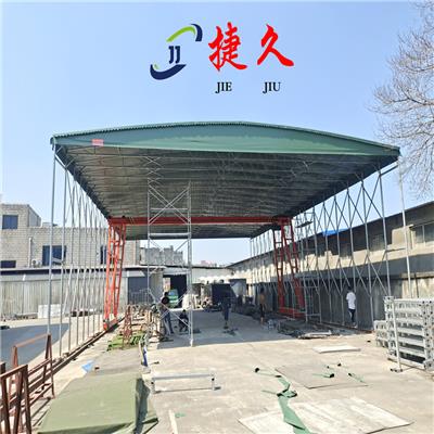 重庆渝中户外悬空移动蓬大型电动伸缩推拉雨棚 篮球场活动折叠棚