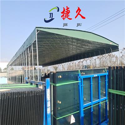 汉源县 户外定做悬空电动篮球场遥控折叠棚 推拉活动篷 工厂通道蓬