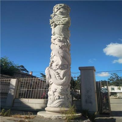 石雕龙柱 汉白玉盘龙柱 青石龙柱 广场文化柱 尺寸可定制