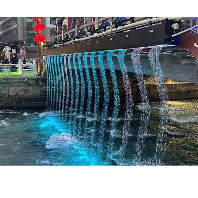 数字水幕墙水景制作安装LED七彩数码水帘数控流水瀑布