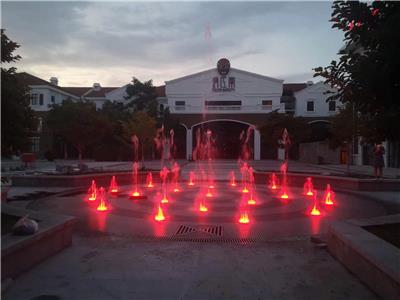 陕西九州山水 圆形广场小型七彩旱地喷泉设计施工