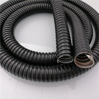 单扣不锈钢包塑蛇形管 阻燃加厚PVC包塑金属软管DN12 304包塑蛇皮管