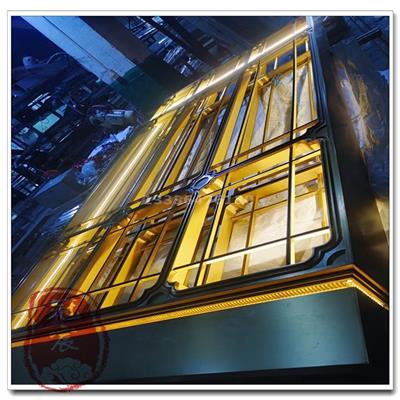 中国香港酒店 时尚拉丝不锈钢红古铜花格