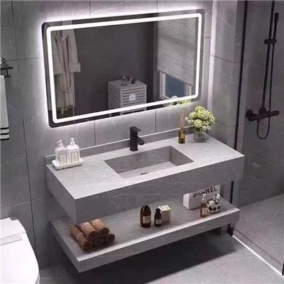 进口杜邦可丽耐一体盆浴室柜组合智能镜柜卫生间洗漱台洗手池定制