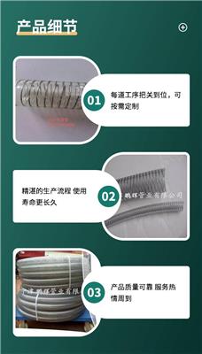 鹏辉供应数控钻铣孔机耐油抗腐蚀透明PVC钢丝增强软管