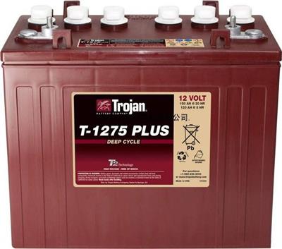 Trojan邱健蓄电池T-1275PLUS免维护 洗地机升降机观光车电动车12V150AH电瓶
