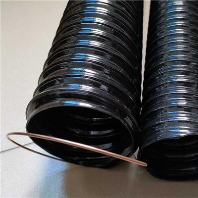 黑色PU聚酯钢丝软管采棉机风管工业吸尘管