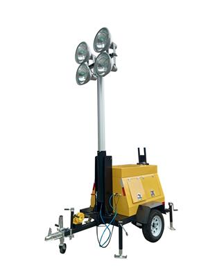 拖车式移动照明灯塔，大功率9米升降工作灯发电机组