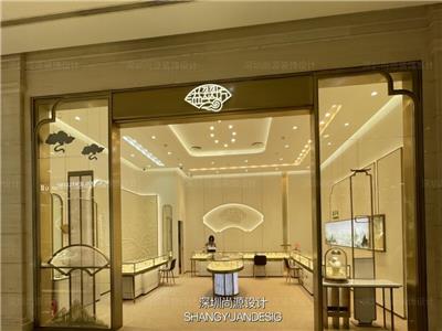 江苏新中式珠宝店展柜定制，展柜禅意风设计