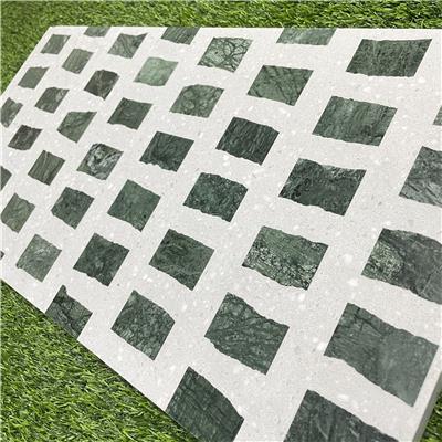 绿色大骨料磨石 特殊定制规律排布款墙地面装饰板