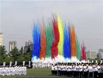 濮阳市学校运动会开幕式日景彩烟启动道具出租