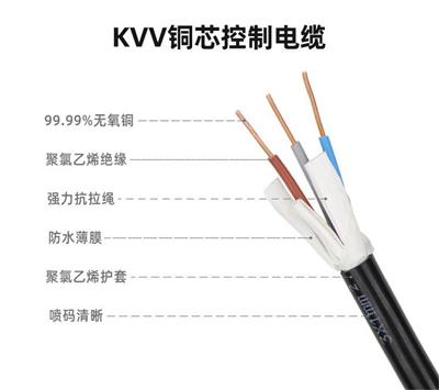 kvv控制线 纯铜4/5/37芯1/1.5平方电线电缆厂家批发