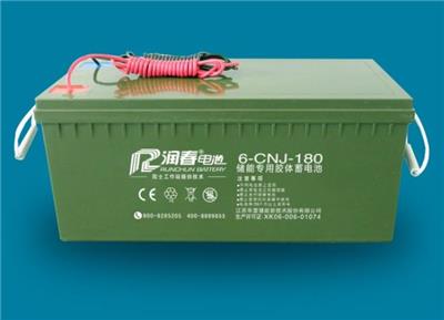 江苏润春蓄电池6-CNJ-80 12V80AH路灯照明 太阳能胶体蓄电池