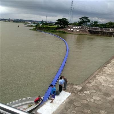 黑龙滩水库大坝两半式聚乙烯悬浮挂网拦污浮筒挡污浮排