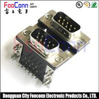 D-SUB连接器 双层DB头 DR 9P M + DR 9P M