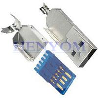 USB 3.0 AM公头焊线三件式