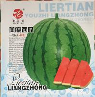 较新推出大果麒麟瓜，坐果至成熟30-35天，单瓜重6公斤左右 果实圆形**圆形，果皮淡绿色，上覆墨绿色条纹 膨大期如遇低温，果皮底色和条纹会加深 果肉桃红色，中心含糖量13度左右，品质好