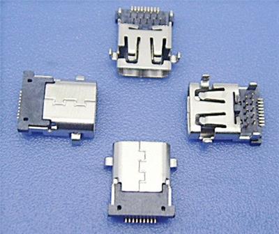 L=9.3-10.5mm type-C夹板0.8母座 双鱼插脚 Typec夹板24P母座