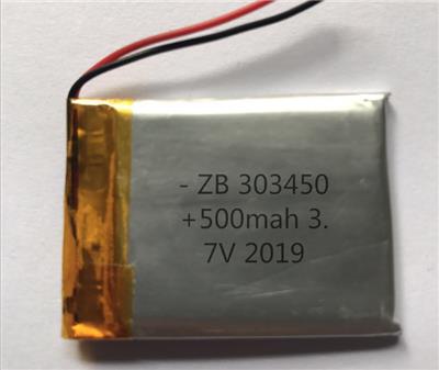 工厂直供303450聚合物锂电池 500mah 3.7V 充电锂电池 美容仪 摄像头锂电池