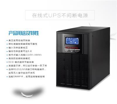 在线式UPS不间断电源220V单电脑延时30分钟应急备用电源1000VA