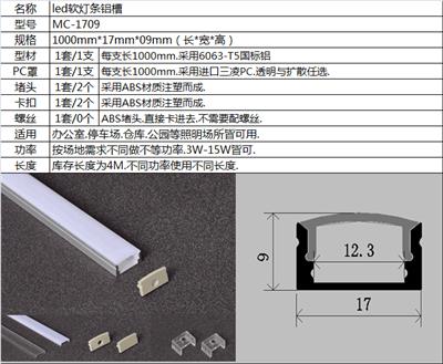 椭圆槽衣柜灯 佛山铭诚可定制开模 led硬灯条铝槽 led线条灯外壳套件