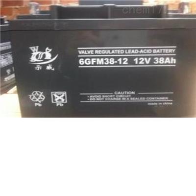 示威蓄电池6GFM38-12 12V38AH尺寸及规格